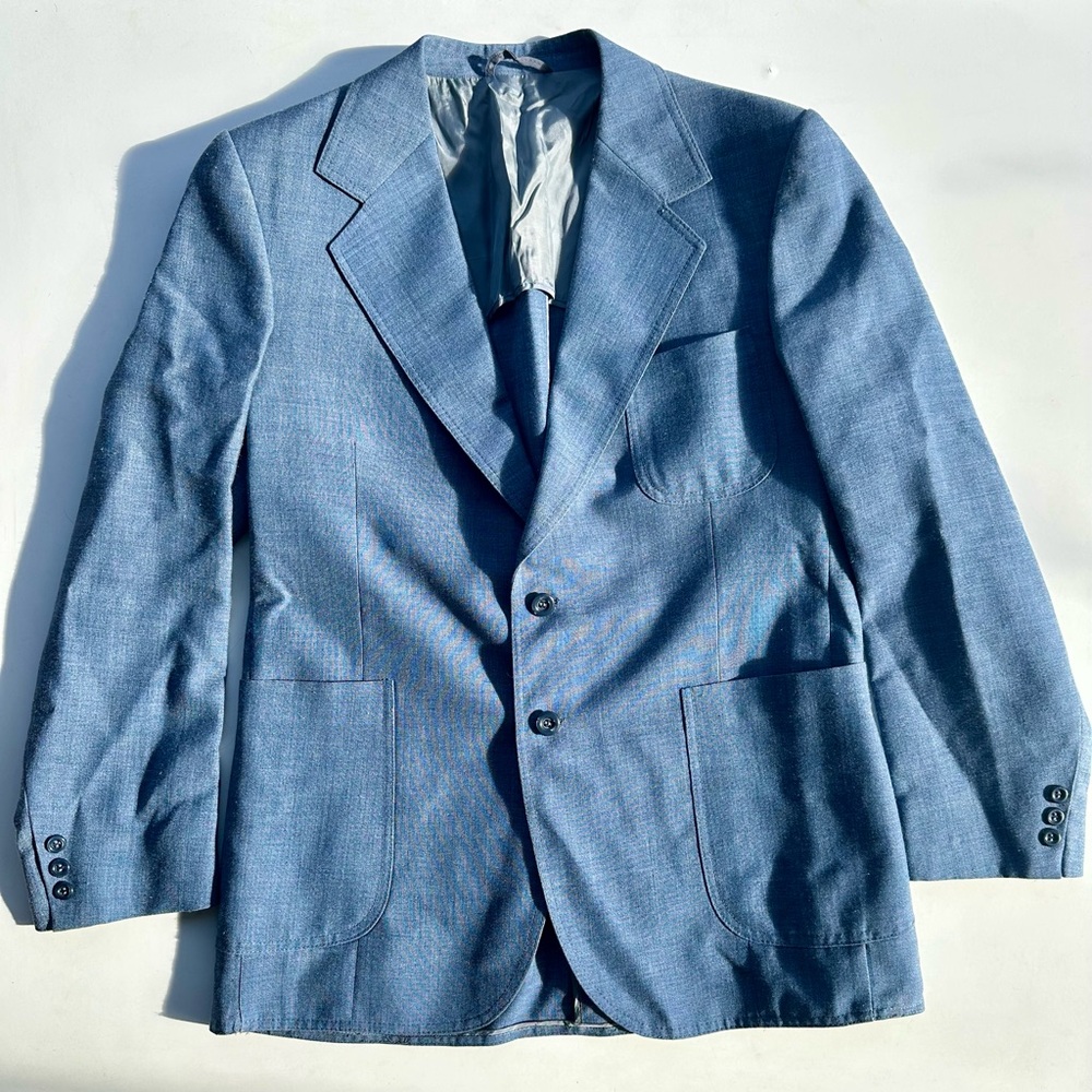 Pierre Balmain Men's Wool blend Blue Blazer, 40 R (Italian 50 R)